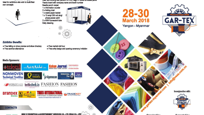 The 2nd Int’l Exhibition & Conference on Textile & Garment Industry in Myanmar ( Myanmar Gar-Tex Expo 2018)