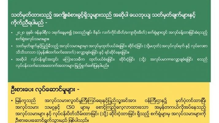 EU (MyanKu) ရန်ပုံငွေ သတ်မှတ်ချက်နှင့် ပြည့်မီသော စံနှုန်းများ