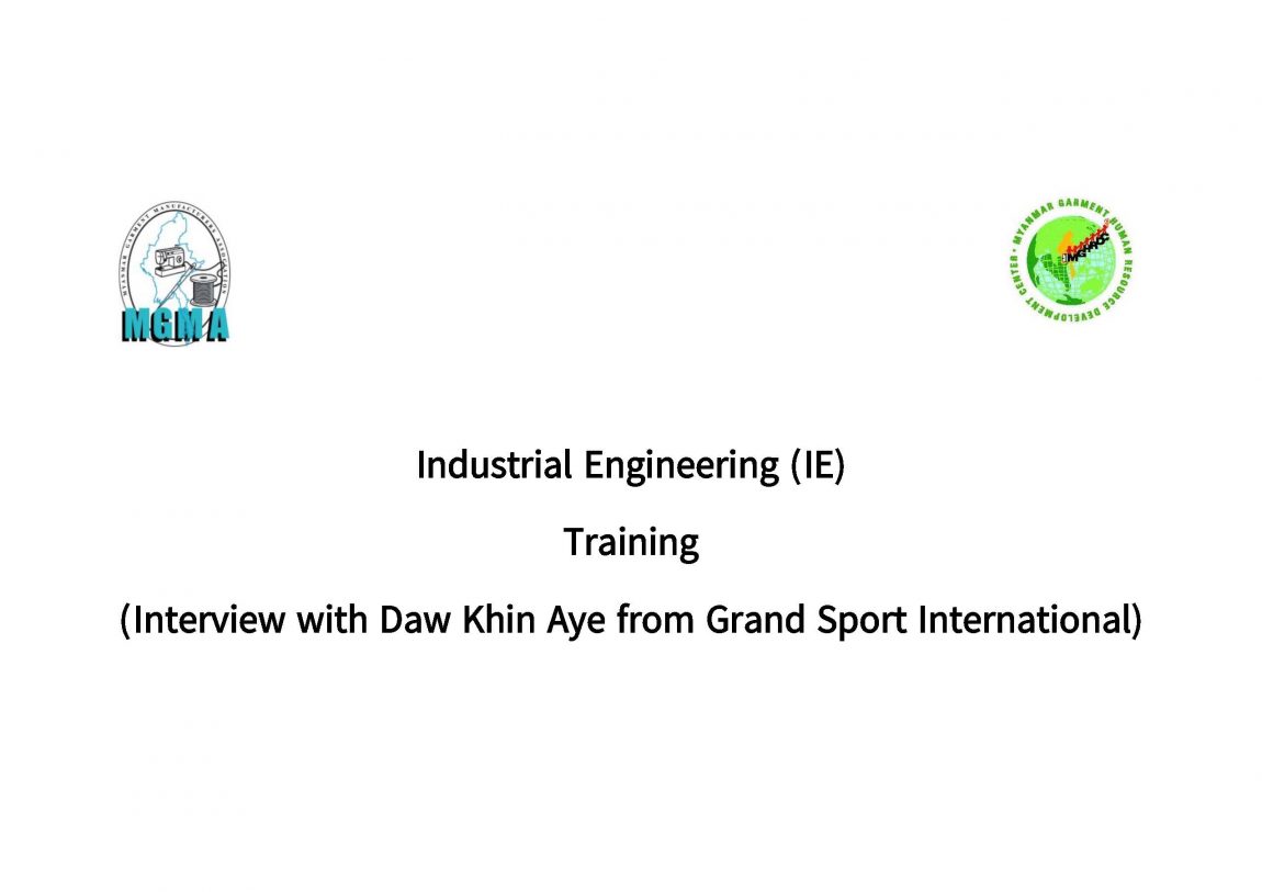 Industrial Engineering (IE) Training (Daw Khin Aye from Grand Sports International)