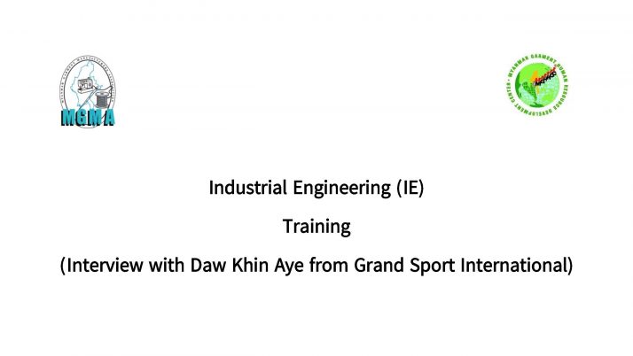 Industrial Engineering (IE) Training (Daw Khin Aye from Grand Sports International)