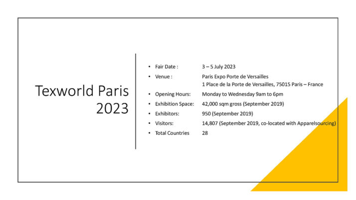 Call for product sample to participate apparel sourcing Paris 2023 to members’ factories (valid with BSCI, relevant with certify social compliance certificates and/or other references)